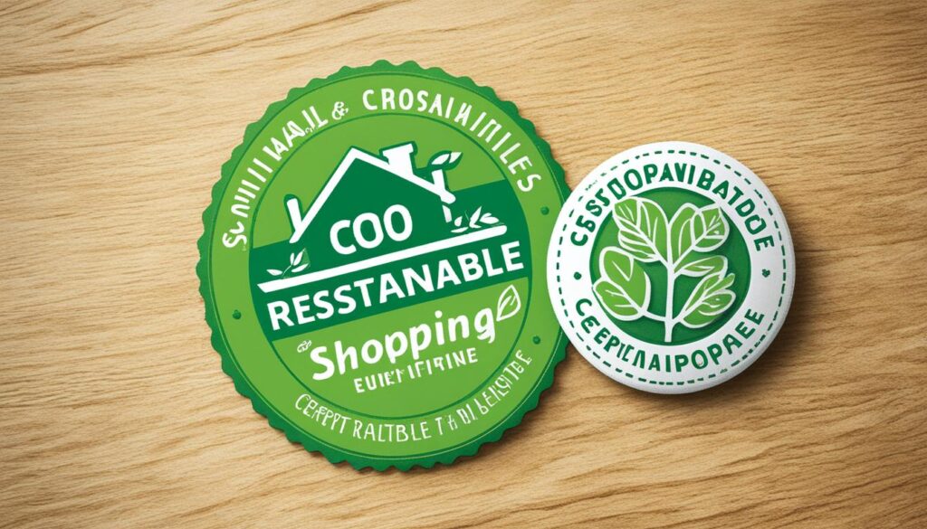 Nachhaltigkeitszertifikate von grünen Shops